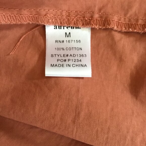 ABERCROMBIE & FITCH AUREUM Women's Cinnamon Poplin Trapeze Mini Shirt Dress Sz M - Picture 4 of 7